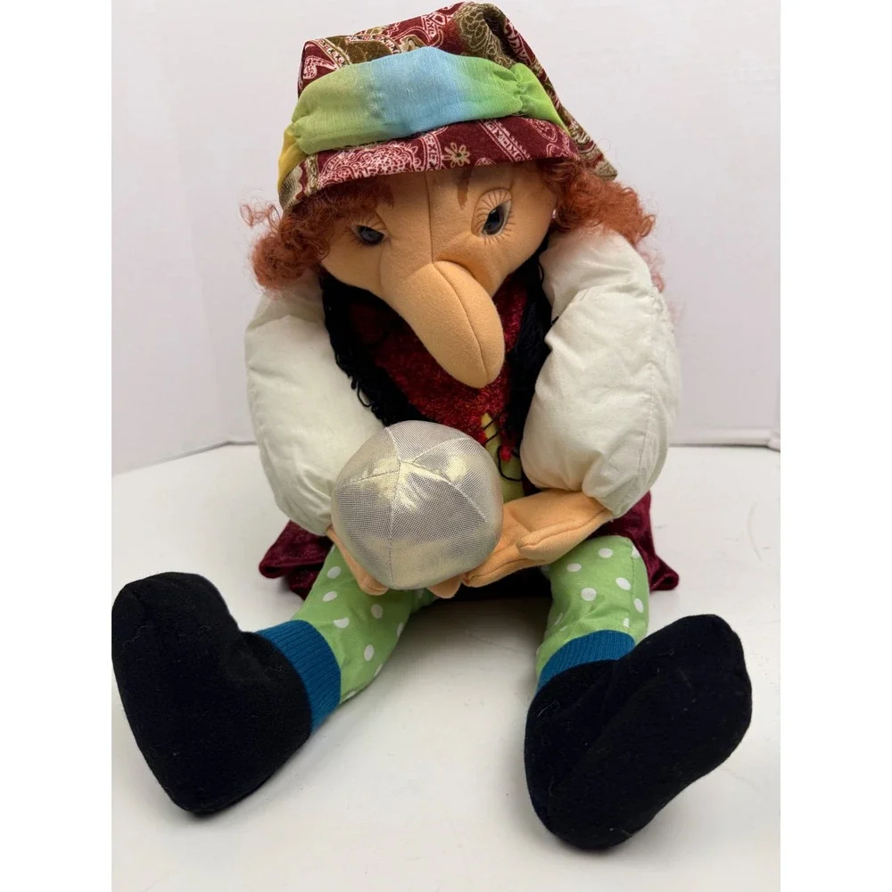 Folkmanis Fortune Teller Puppet Gypsy Witch Crystal Ball Plush‎ Red Hair 13